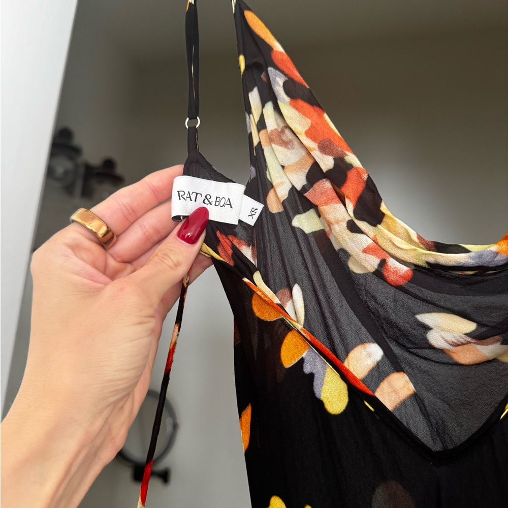 Rat & Boa Black Maxi Dress with Vibrant Floral Design - Picture 7 of 7